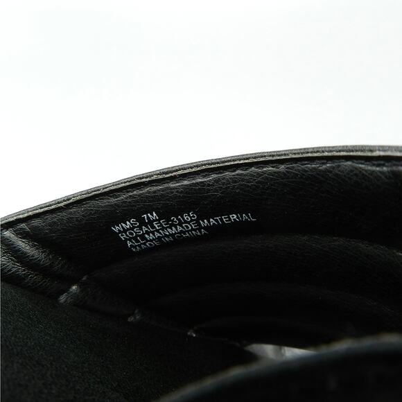 Report Rosalee Puff‎ Slide Sandals Studded Sz 7 Black Faux Leather Square Toe - Picture 7 of 10